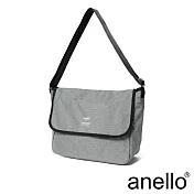 anello 獨特混色花紋郵差小包 灰色 L尺寸