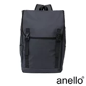 anello NESS 質感素色防潑水翻蓋式後背包 深藍