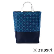 russet 限量CANDLE系列緹花布手提/斜背兩用包-亮藍/深藍