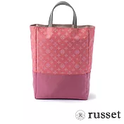 russet 限量CANDLE系列緹花布手提/斜背兩用包-玫紅/桃