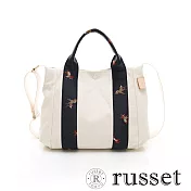 russet 新經典系列帆布x雲尼龍森林居民2way包 -白/藍