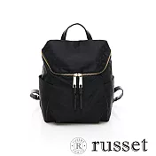 russet 經典系列緹花布TOWN後背包 - 黑/深藍
