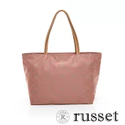 russet 經典系列緹花布PALETTE拉鍊托特包 (中)- 桃/駝