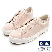 【Keds】RISE METRO 內增高牛巴戈綁帶休閒鞋-膚粉US6膚粉