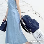 隨喜抗水收納後背包(A4 OK) 搭配斜肩帶+胸扣帶-藍色