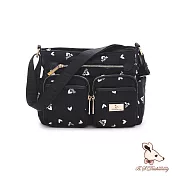 B.S.D.S冰山袋鼠 - 勾心紅妝 - 甜美刺繡多口袋斜背包【G089K】 心型粉