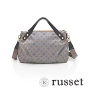 russet 經典系列緹花布造型手提/肩背包- 灰/藍