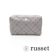 russet 經典系列緹花布化妝包(大) -灰/藍
