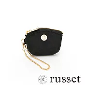 russet 經典系列緹花布掛式零錢包 -黑/深藍