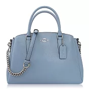 COACH 十字紋皮革 / Sage Carryall 大款 / 手提兩用包粉藍