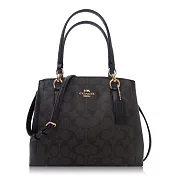COACH 經典 PVC / MINETTA 小款 / 斜背兩用包深咖啡