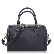 COACH 卵石皮革配鱷魚壓紋 / 中款 / 兩用波士頓包深藍