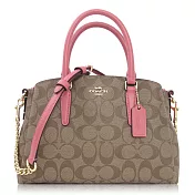 COACH 經典 PVC / Sage Carryall 小款 / 手提兩用包卡其桃