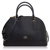 COACH 十字紋皮革 / 大款 / 兩用貝殼包黑色