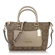 COACH 經典 PVC / 小款 / 斜背兩用包卡其金