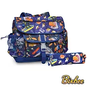 美國Bixbee - 彩印系列太空漫遊中童輕量舒壓背書包筆袋超值組太空漫遊