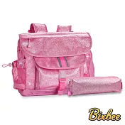 美國Bixbee - 閃采系列甜心粉中童輕量減壓背書包筆袋超值組甜心粉