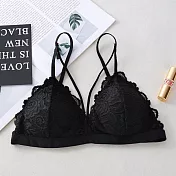 【Secret Lover】花朵蕾絲事業美線無鋼圈內衣胸罩(共三色) SL7321黑色