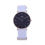 DW Daniel Wellington 經典中的珍貴收藏時尚優質腕錶-白色帆布+玫瑰金/36mm-DW00100310