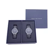 DW Daniel Wellington 經典中的米蘭風格優質對錶-黑面+銀殼/36/32mm-DW00100308/DW00100202