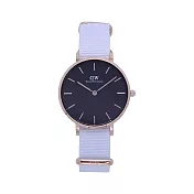 DW Daniel Wellington 經典中的珍貴收藏時尚優質腕錶-白色帆布+玫瑰金/32mm-DW00100312