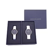 DW Daniel Wellington 經典中的時尚風格優質對錶-黑面+白色帆布/36/32mm-DW00100310/DW00100312