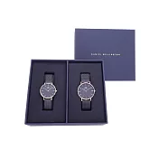 DW Daniel Wellington 經典中的米蘭風格優質對錶-黑+玫瑰金/36/32mm-DW00100307/DW00100201