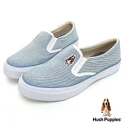 Hush Puppies 經典中性咖啡紗懶人鞋US5.5淺藍