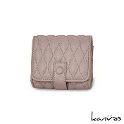 ˈkanvəs  | 小香風 柔軟皮質衍縫帶鏡化妝包 Maia紫