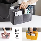 【韓國創意品牌 invite.L】M號 袋中袋 毛氈質感可手提設計 包包收納幫手 手機/錢包/隨身物品收納 包中包 韓國正品空運CREAM BEIGE