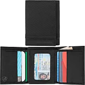 《TRAVELON》拼接三折式短夾(黑)