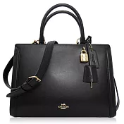 COACH 小牛皮 / Zoe Carryall 中款 / 手提兩用包黑色