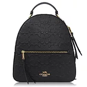 COACH 壓紋小牛皮 鉚釘 / 中款 / 後背包黑色