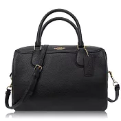 COACH 卵石皮革 / 大款 / 手提兩用波士頓包黑色