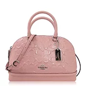 COACH 壓紋皮革 / 小款 / 手提兩用貝殼包粉色