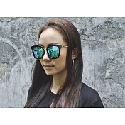 2is TrazB 太陽眼鏡 偏光墨鏡│大框方框黑色│藍色鏡片│抗UV400