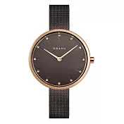 OBAKU晶鑽雋永時尚腕錶-棕