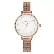 OBAKU 禪風美學時尚腕錶-玫瑰金