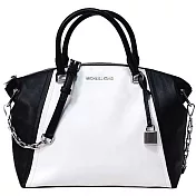 MICHAEL KORS 拼接皮革托特包-黑白（現貨+預購）黑白