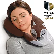 【德國萊思綺Leschi】旅行枕頭/辦公室、教室午休枕頭- 狐狸造型 (棕色)