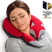 【德國萊思綺Leschi】旅行枕頭/辦公室、教室午休枕頭- 狐狸造型 (橘紅色)