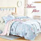 《DUYAN 竹漾》台灣製天絲絨雙人四件式舖棉兩用被床包組-夢遊仙境