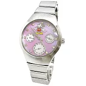 【Disney迪士尼】俏皮三眼鋼帶錶米奇_粉紅