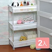 《真心良品》佐多伊三層長型附輪收納架2入組