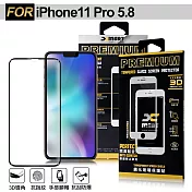 Xmart for iPhone 11 Pro 5.8吋 滿版3D高規格鋼化玻璃貼-黑