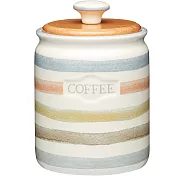 《KitchenCraft》咖啡陶製密封罐(復古條紋)