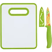 《KitchenCraft》Healthy蔬果刀+雙面砧板(25.5cm)