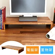 【誠田物集】2入組-MIT低甲醛工業風萬用收納螢幕桌上架/置物架 整合木紋