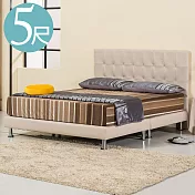 Homelike 喜家居雙人5尺貓抓皮床架組(米色)(1952)