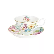 【義大利Easy life】鄉村花束-早餐茶杯盤組200ML(骨瓷)